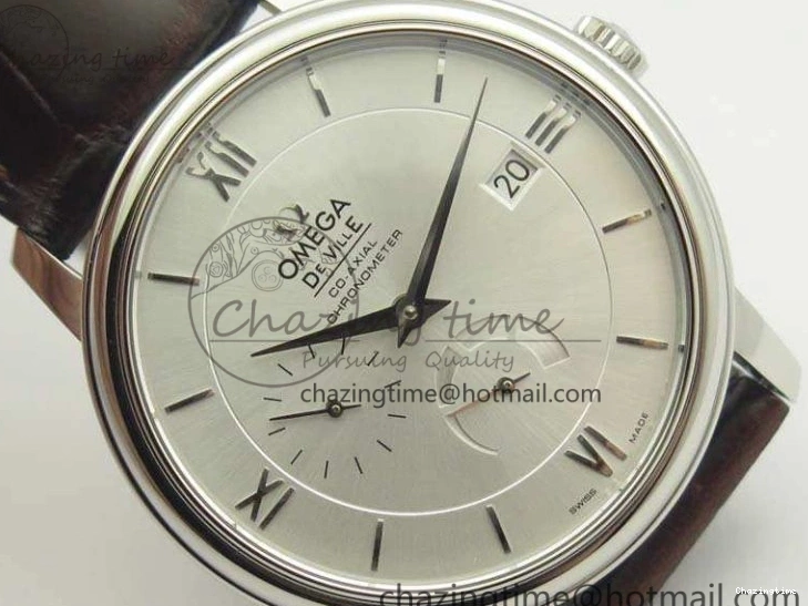0801 De Ville Prestige Real Power Reserve SS TW 1:1 Best Edition White Dial SS Markers On Leather Strap A Breathable 8095